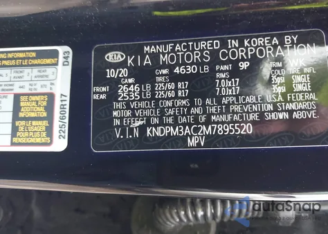 2021 Kia Sportage Lx z USA, uszkodzony, nr VIN KNDPM3AC2M7895520